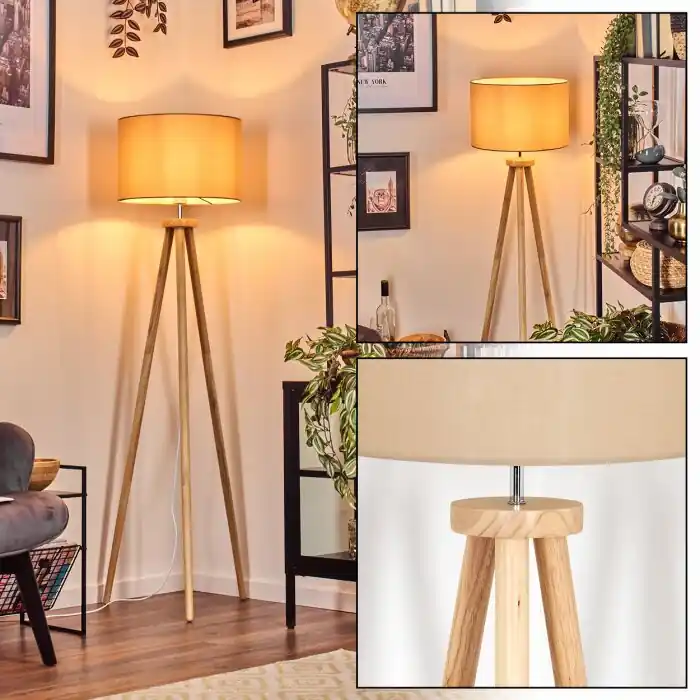 Seizoensaanbieding Soungou Staande lamp Chroom, Natuurlijke kleuren, 1-licht
