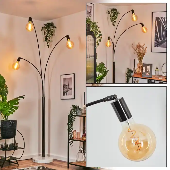 Hete Deal Codecro Staande lamp Chroom, Zwart, Wit, 3-lichts