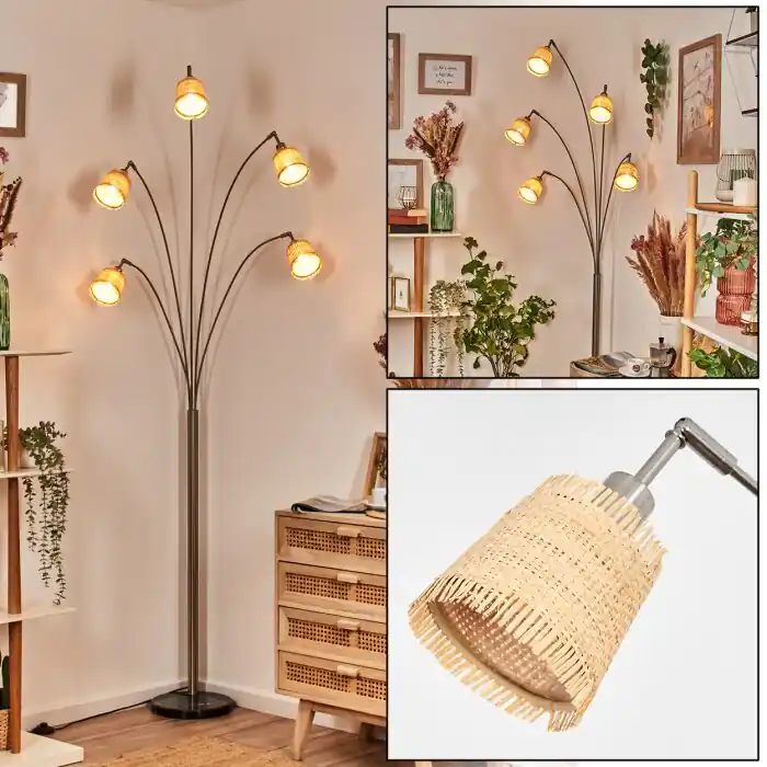 Lindberg Staande lamp Nikkel mat, Zwart, 5-lichts Flitsaanbieding