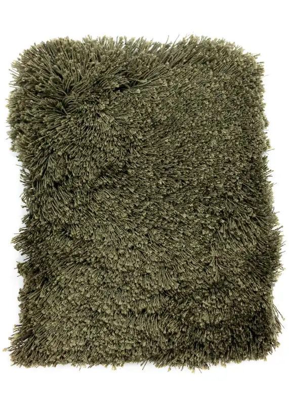 Vloerkleed Momo Rugs Naturais Natural Velvet Shaggy Dark Olive Direct Verzonden
