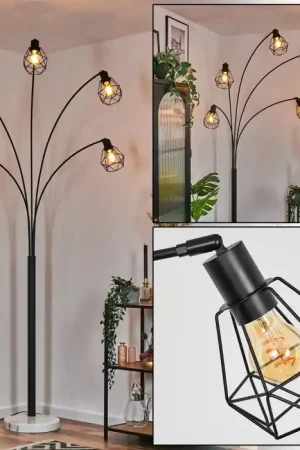Yaak Staande lamp Zwart, Wit, 5-lichts Flitsaanbieding