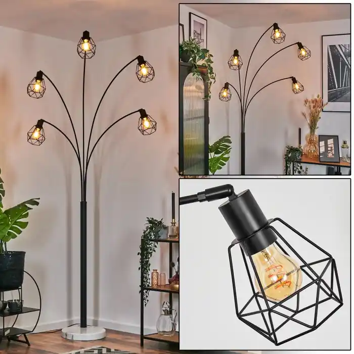 Yaak Staande lamp Zwart, Wit, 5-lichts Flitsaanbieding
