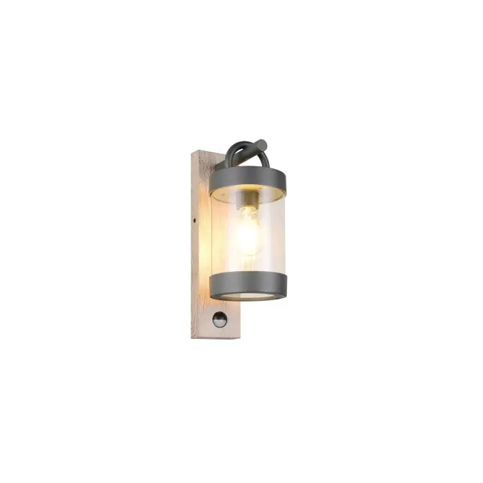 Veilige Betaling Trio verlichting Sambesi Wandlamp Hout licht, 1-licht, Bewegingsmelder