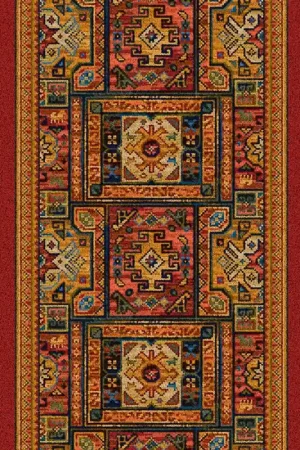 Traploper Ulster Carpets Glenavy Ethnic Panel Runner Rust Must-Have