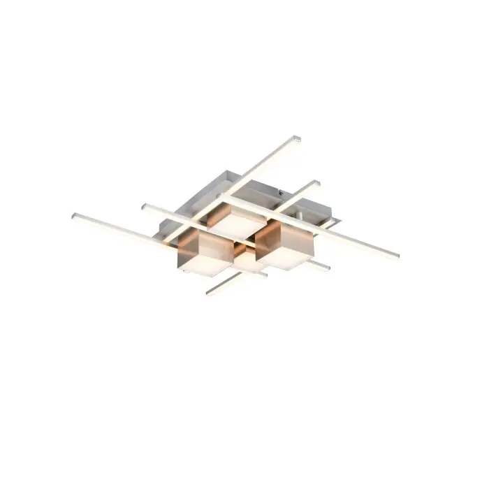 Trio verlichting Roger Plafondlamp LED Nikkel mat, 1-licht, Afstandsbediening Aanbieding