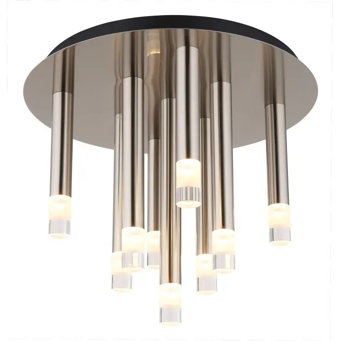 Betaalbaar Globo Ryan Plafondlamp Nikkel mat, 9-lichts