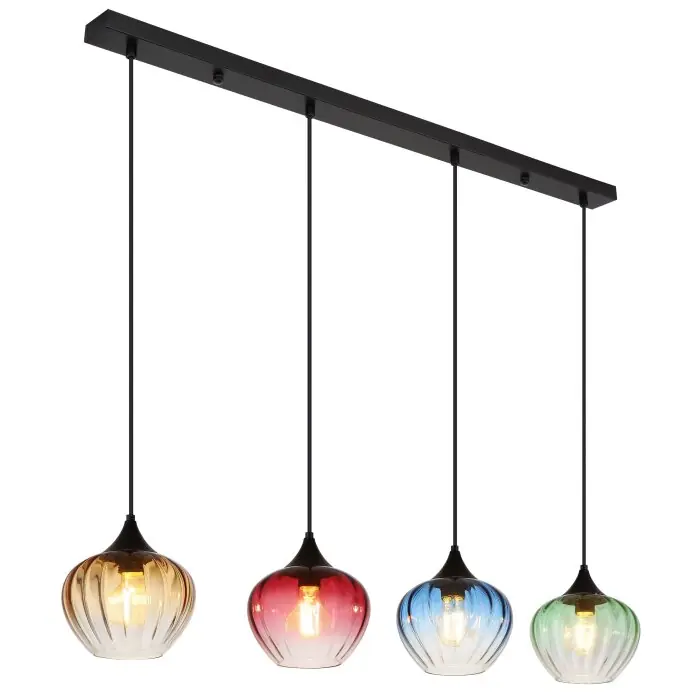 Globo Sander Hanglamp Zwart, 4-lichts Beste Prijs