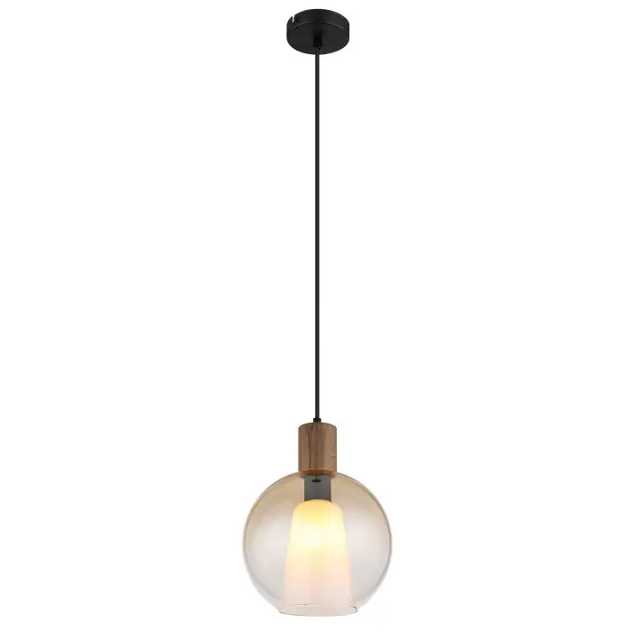 Globo I Hanglamp Natuurlijke kleuren, Zwart, 1-licht Fabrieksprijs
