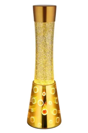 Actieprijs Lava lamp Globo Sparkle lavalamp, Tafellamp LED Goud, 1-licht