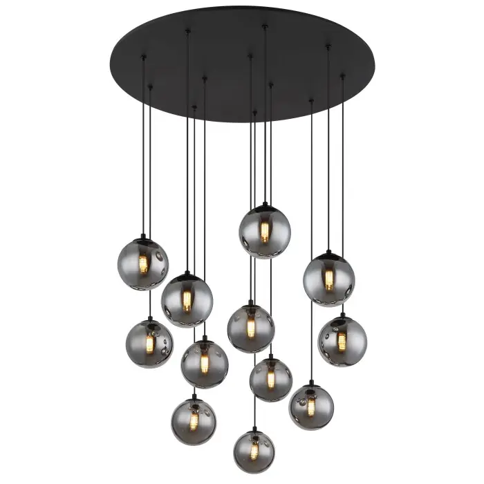 Hete Deal Globo Riha Plafondlamp Zwart, 12-lichts