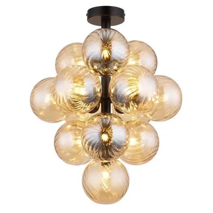 Globo Conor Plafondlamp Zwart, 13-lichts Premium