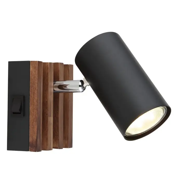 Globo und Plafondlamp, Plafondspot, Wandlamp, Muurspot Donkerbruin, Zwart, 1-licht Exclusieve Aanbieding