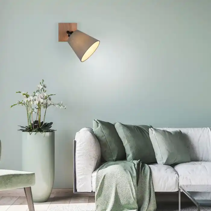 Lichten Direct MICHEL Wandlamp, Muurspot Natuurlijke kleuren, Zwart, 1-licht Laatste Kans