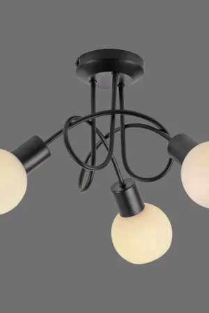 Betaalbaar Lichten Direct LOKI Plafondlamp LED Zwart, 3-lichts