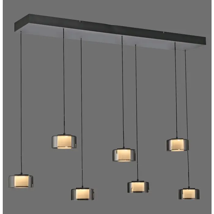 Weekendaanbieding Paul Neuhaus Verlichting Rika Hanglamp LED Zwart, 7-lichts