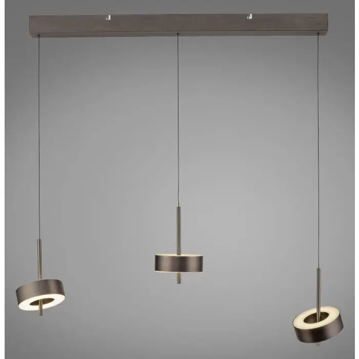 Paul Neuhaus Q-Serie Q-Rotate Hanglamp LED Bruin, 3-lichts, Afstandsbediening Betrouwbaar