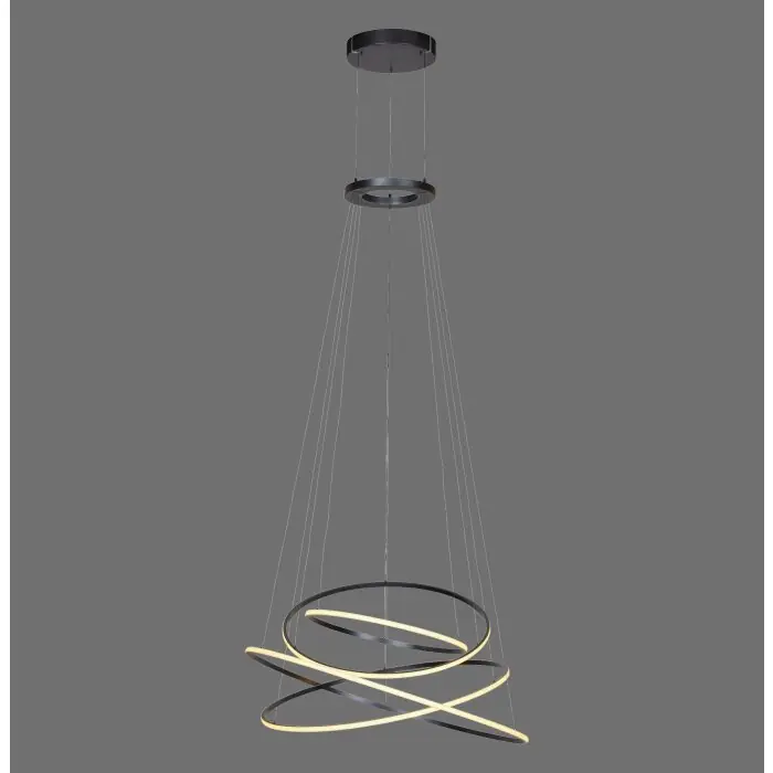 Paul Neuhaus Verlichting Rings Hanglamp LED Grijs, 1-licht, Afstandsbediening Direct Beschikbaar