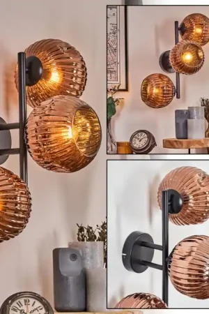 Merkproduct Ripoll Kogellampje, Wandlamp Koperkleurig, 3-lichts