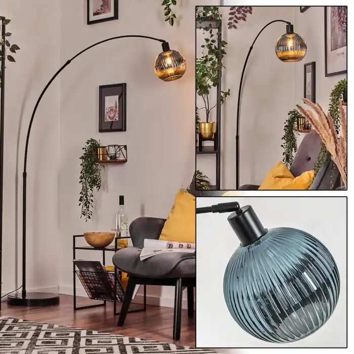 Koyoto Staande lamp, Booglampen Zwart, 1-licht Bestel Nu