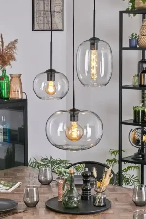 Actieprijs Apedo Hanglamp, Hanglamp, Cluster hanglamp Duidelijk, 3-lichts