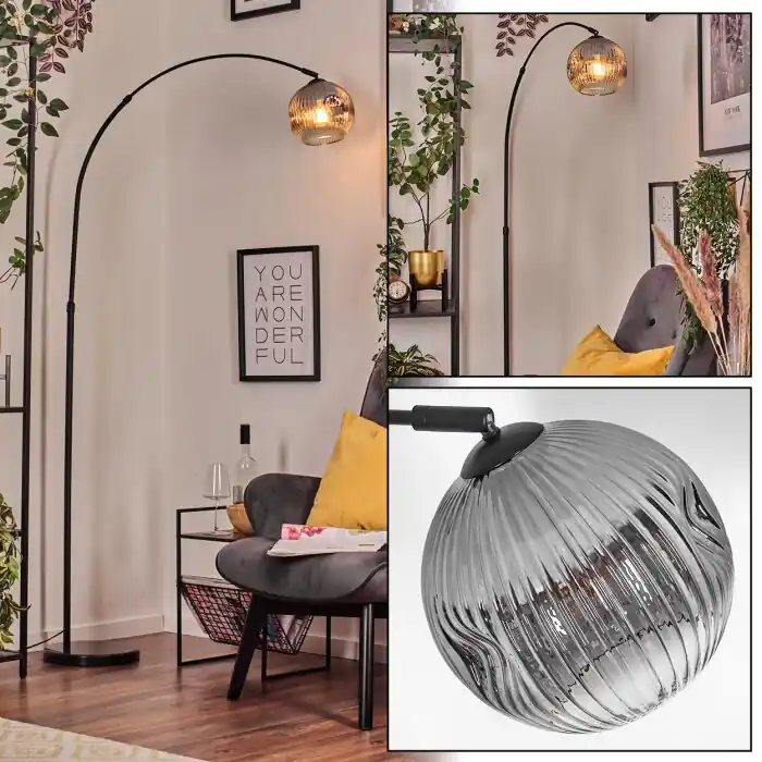 Ripoll Staande lamp, Booglampen Zwart, 1-licht Seizoensaanbieding