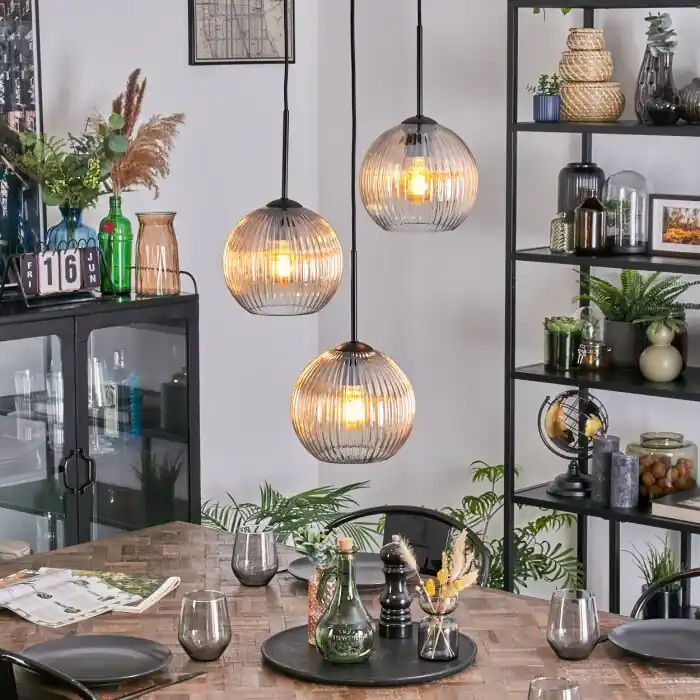 Finale Uitverkoop Koyoto Hanglamp, Kogellampje, Cluster hanglamp 30 cm Amber, Duidelijk, 3-lichts