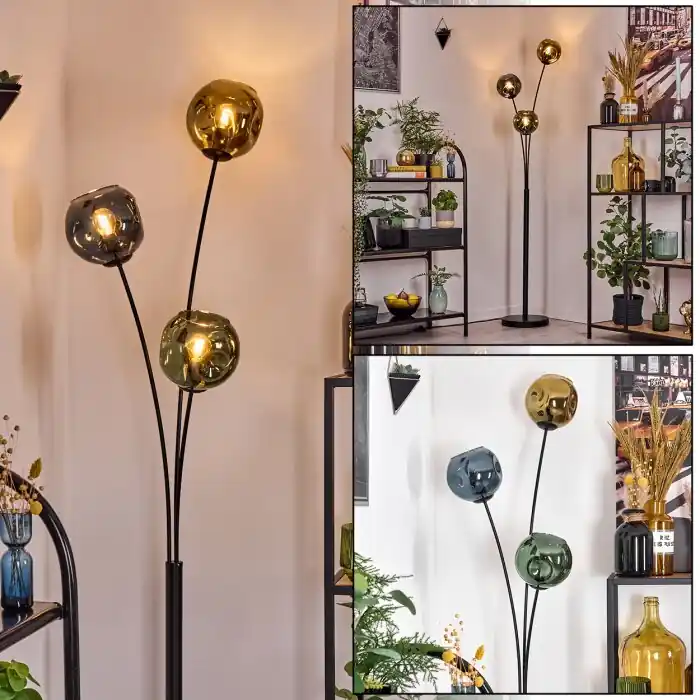 Finale Uitverkoop Ripoll Kogellampje, Staande lamp Blauw, Goud, Groen, 3-lichts