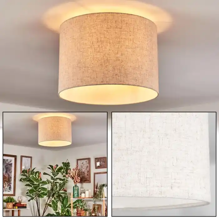 Bassagoda Plafondlamp Beige, Wit, 1-licht Snelle Levering