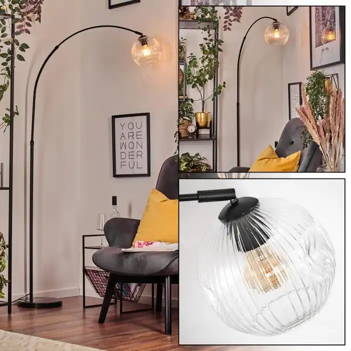 Ripoll Staande lamp, Booglampen Zwart, 1-licht Favoriet