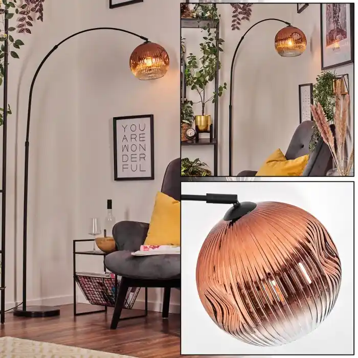 Flitsaanbieding Ripoll Staande lamp, Booglampen Zwart, 1-licht