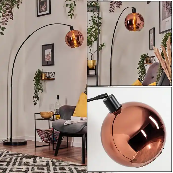 Lage Prijs Koyoto Staande lamp, Booglampen Zwart, 1-licht