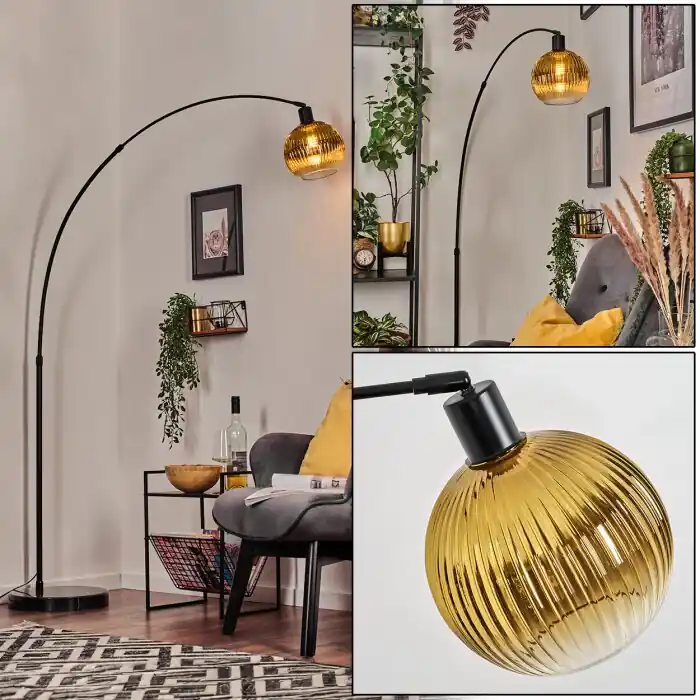 Koyoto Staande lamp, Booglampen Zwart, 1-licht Snelle Levering
