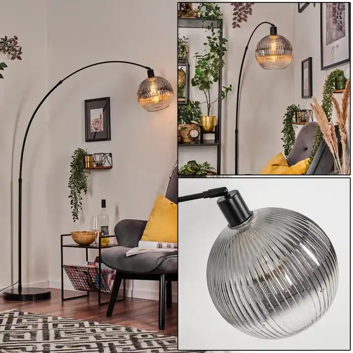 Koyoto Staande lamp, Booglampen Zwart, 1-licht Flitsaanbieding