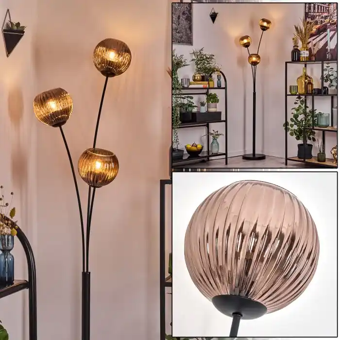 Koopje Koyoto Kogellampje, Staande lamp Koperkleurig, 3-lichts