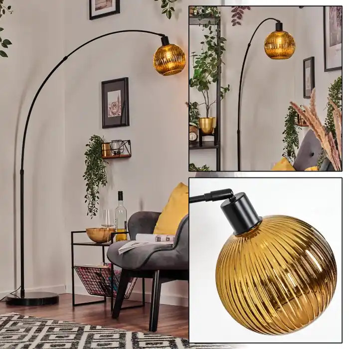 Lage Prijs Ripoll Staande lamp, Booglampen Zwart, 1-licht