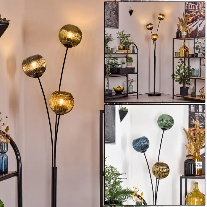 Koyoto Kogellampje, Staande lamp Blauw, Goud, Groen, 3-lichts Lage Kosten