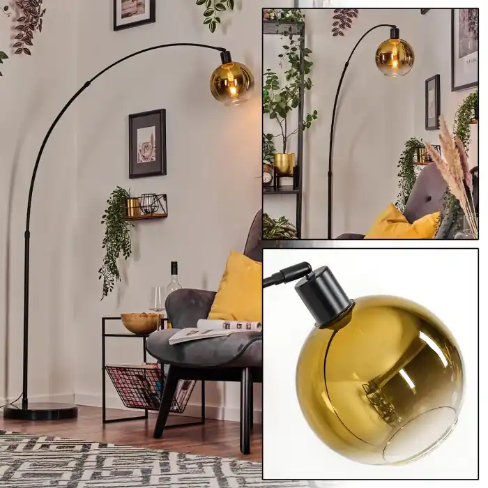 Flitsaanbieding Koyoto Staande lamp, Booglampen Zwart, 1-licht