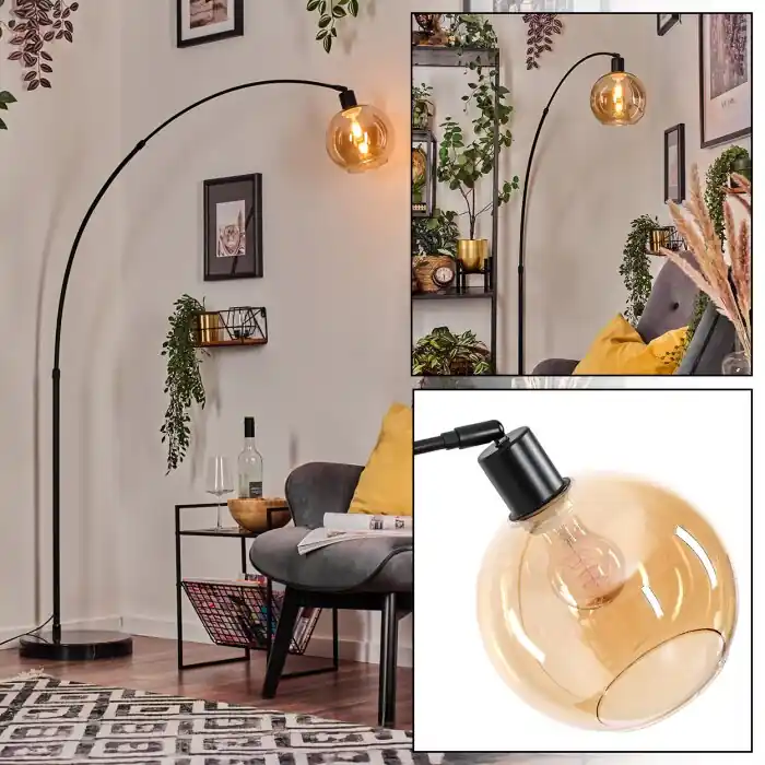 Bestel Nu Koyoto Staande lamp, Booglampen Zwart, 1-licht
