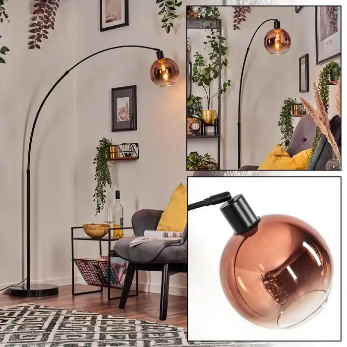 Koyoto Staande lamp, Booglampen Zwart, 1-licht Shop Nu