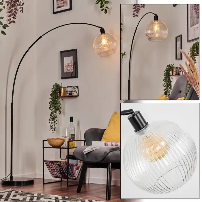 Koyoto Staande lamp, Booglampen Zwart, 1-licht Koop Online