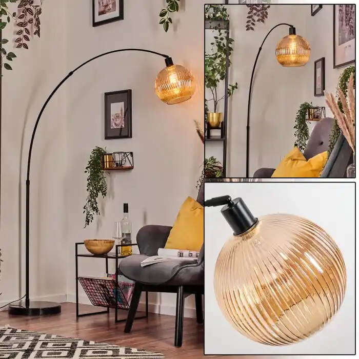Meest Verkocht Koyoto Staande lamp, Booglampen Zwart, 1-licht