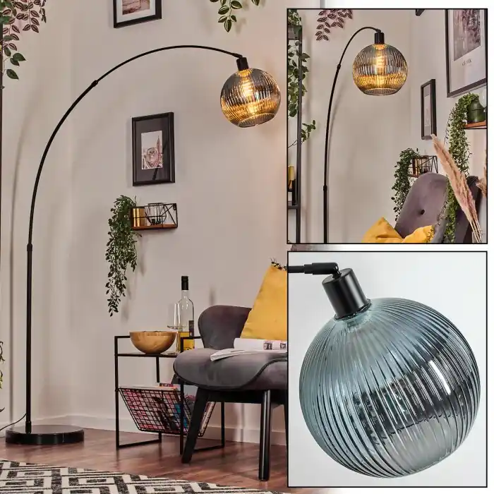 Koyoto Staande lamp, Booglampen Zwart, 1-licht Veilige Betaling