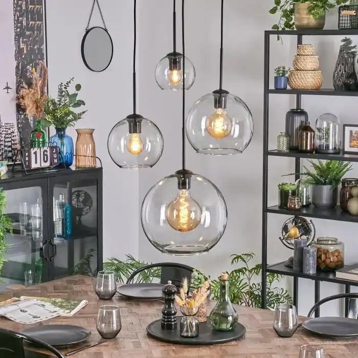 Koopje Koyoto Hanglamp, Kogellampje, Cluster hanglamp Duidelijk, 4-lichts