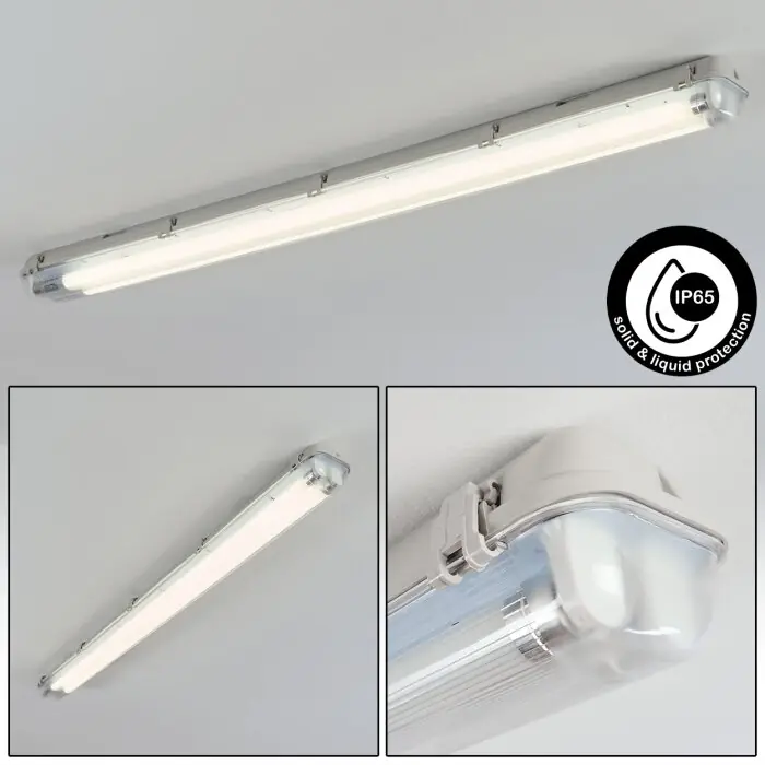 Actieprijs Ilena Plafondlamp voor buiten, Buitenlicht, Badkamerlamp, Bouw spotlight, Plafondlamp LED Grijs, 1-licht