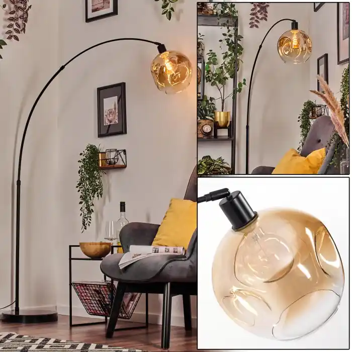 Actieprijs Ripoll Kogellampje, Staande lamp, Booglampen Zwart, 1-licht