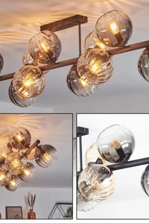 Weekendaanbieding Koyoto Plafondlamp, Kogellampje Amber, Duidelijk, Rookkleurig, 10-lichts