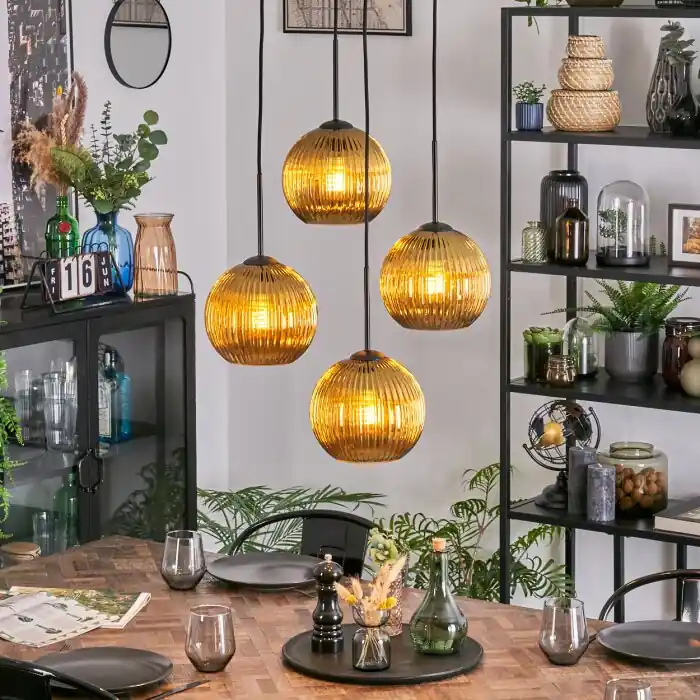 Lage Prijs Koyoto Hanglamp, Kogellampje, Cluster hanglamp Goud, 4-lichts