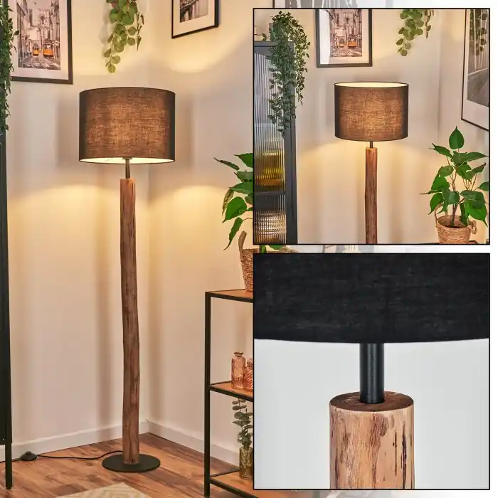 Bassagoda Staande lamp Natuurlijke kleuren, Zwart, 1-licht Shop Nu
