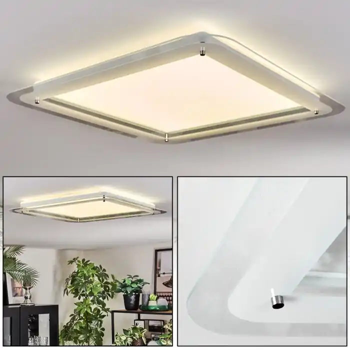 Ipres Plafondlamp, Paneel LED Zilver, Wit, 1-licht Finale Uitverkoop