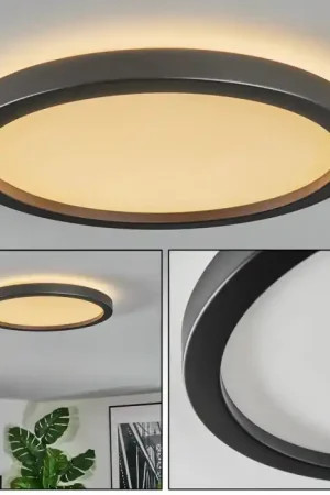 Xarel Plafondlamp, Paneel LED Zwart, 1-licht Snelle Levering